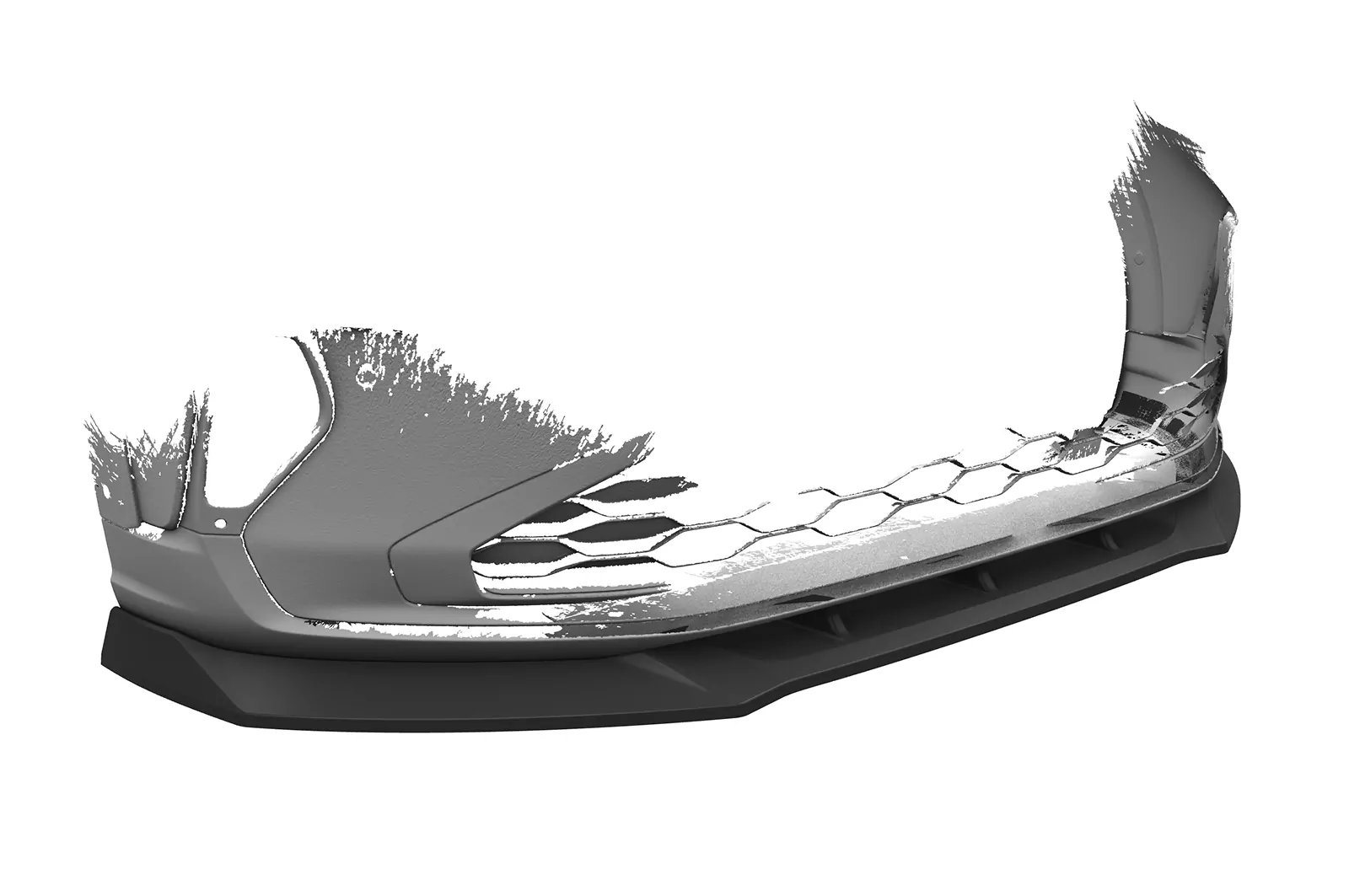 Cup-Spoilerlippe mit ABE für VW Taigo (Typ CS) CSL703 Schwarz Strukturiert