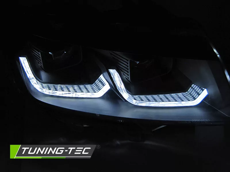 Headlights Tube Light Black Drl Seq Fits Vw T6.1 20-