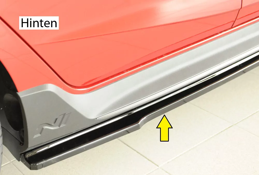 Rieger Seitenschweller rechts ansatz glanz schwarz für Hyundai i20 N-Performance  (BC3) 5-tür. (Schrägheck) 04.21-