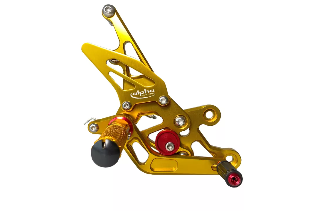 TRACK Fußrastenanlage goldfarben eloxiert Yamaha FZ1 (Fazer) 2006-2015 / FZ8 (Fazer) 2010-2013 ABE