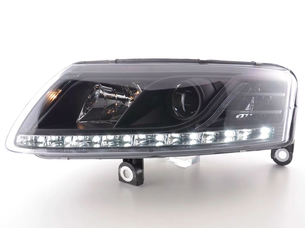 Scheinwerfer Set Daylight LED Tagfahrlicht Audi A6 Typ 4F Bj. 04-08 schwarz