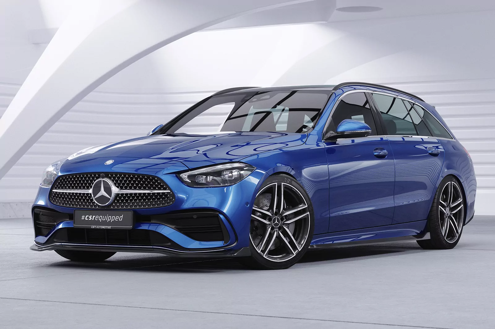 Cup-Spoilerlippe mit ABE für Mercedes Benz C-Klasse W206 / S206 AMG-Line CSL641 Schwarz Strukturiert