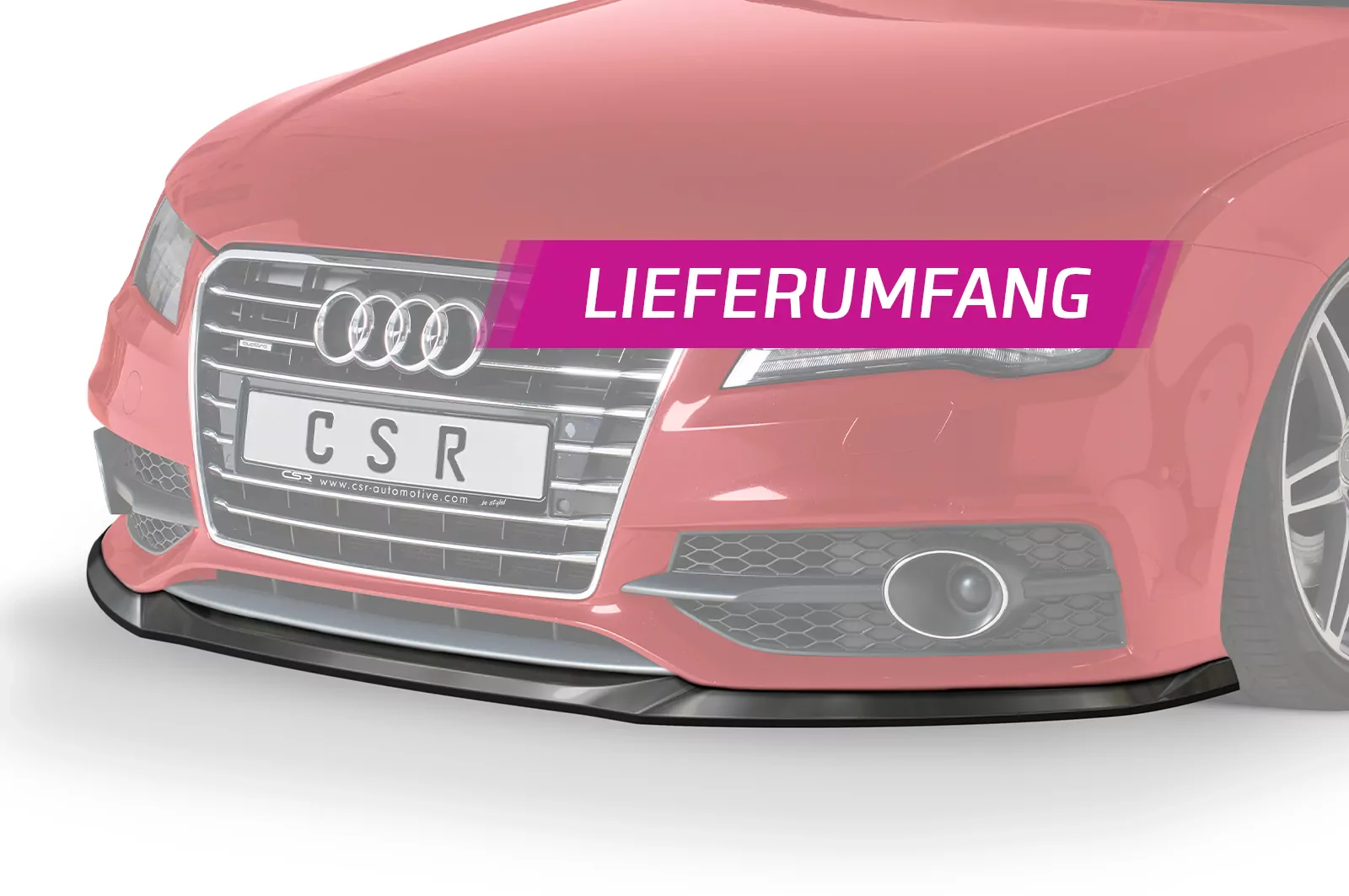 Cup-Spoilerlippe mit ABE für Audi A7 S-Line / S7 C7 (Typ 4G) CSL607 Schwarz Strukturiert