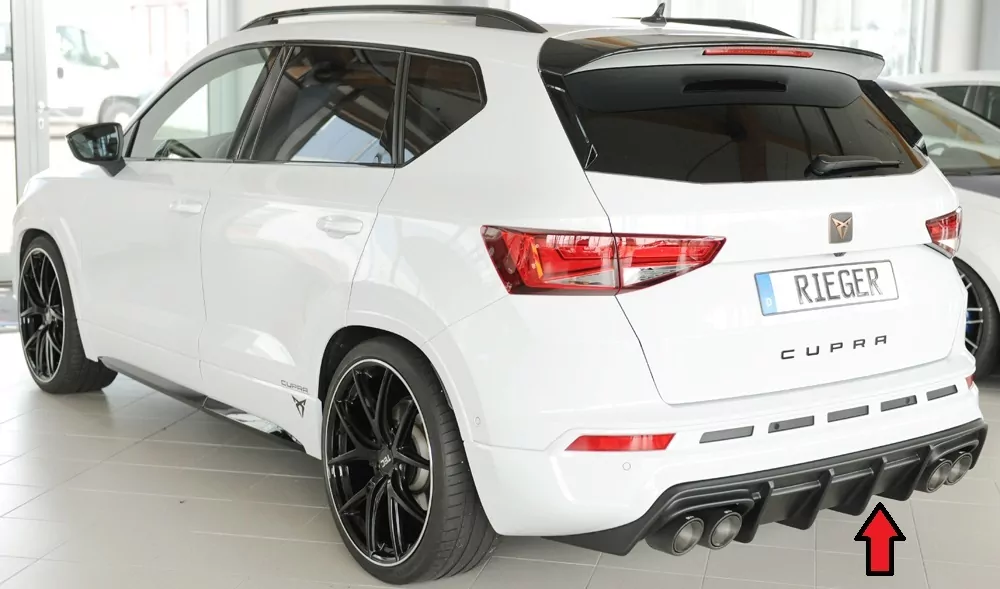 Rieger Heckeinsatz matt schwarz für Seat Ateca Cupra (5FP)  08.20- (ab Facelift)