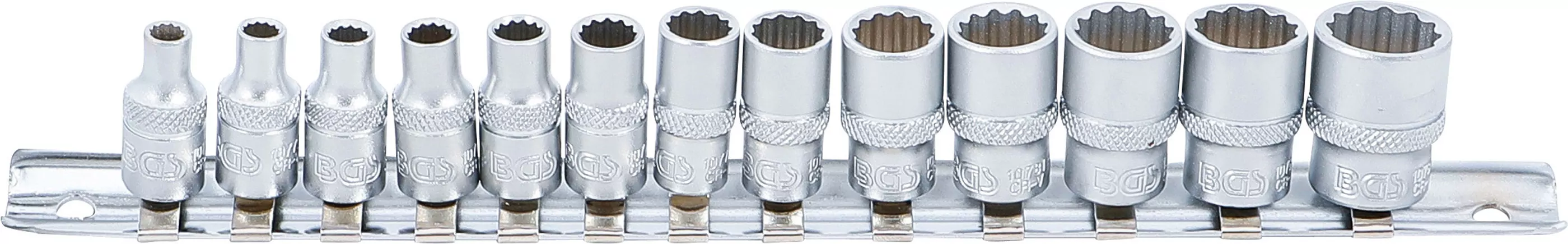 Steckschlüssel-Einsatz-Satz Zwölfkant | Antrieb Innenvierkant 6,3 mm (1/4") | SW 4 - 14 mm | 13-tlg.