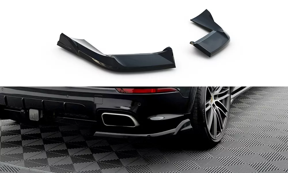 Heck Ansatz Flaps Diffusor Für Porsche Cayenne Sport Design Mk3 Schwarz Hochglanz