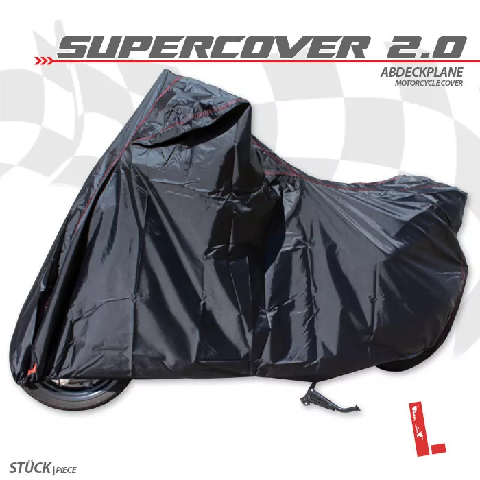 Abdeckplane | Supercover 2.0 | Gr. L | Schwarz | Polyester | 200 D | L 246 X B 104 X H 127 Cm