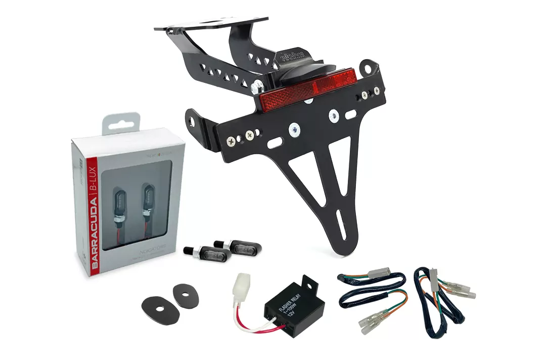 alpha Technik Kennzeichenhalter-Blinker-Kit M-LED (vorne + hinten) für Kawasaki Z900 Modelljahr 2017-2019