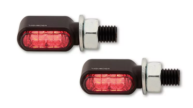 HIGHSIDER pro Little Bronx LED Taillight/Indicator Black/Smoke 3in1, CNC, E-Approved (Pair)