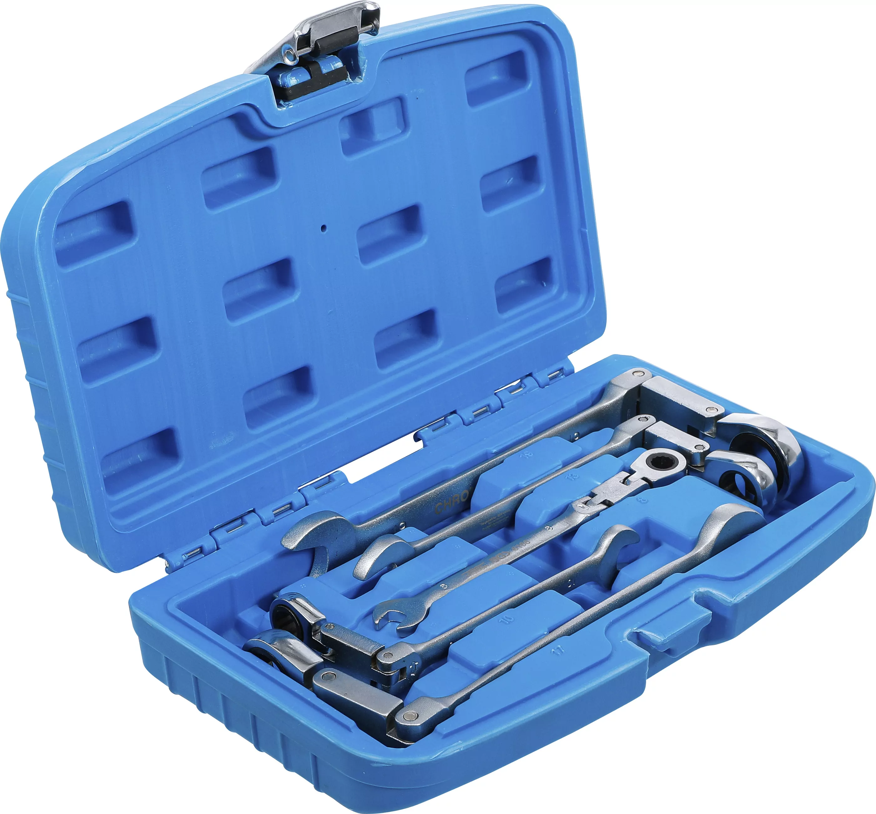 Doppelgelenk-Ratschenring-Maulschlüssel-Satz | abwinkelbar | SW 8 - 19 mm | 5-tlg.