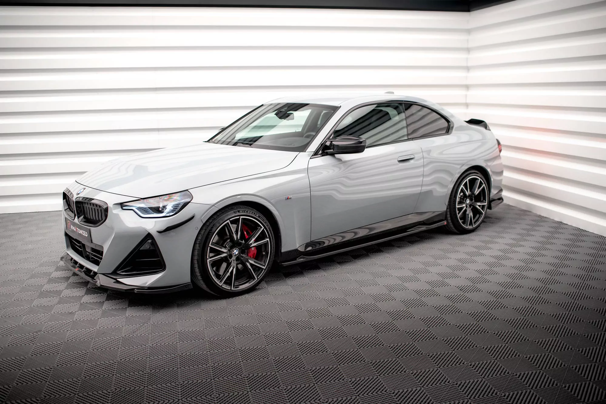 Seitenschweller Ansatz Für V.2 Für BMW 2 Coupe M-Paket / M240i G42 Schwarz Hochglanz