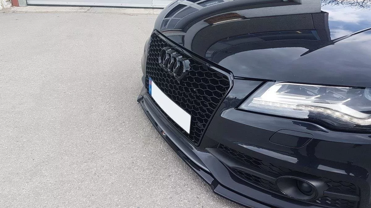 Front Ansatz Passend Für V.1 Passend Für Audi A7 Mk1 S-Line Schwarz Hochglanz Schwarz Hochglanz