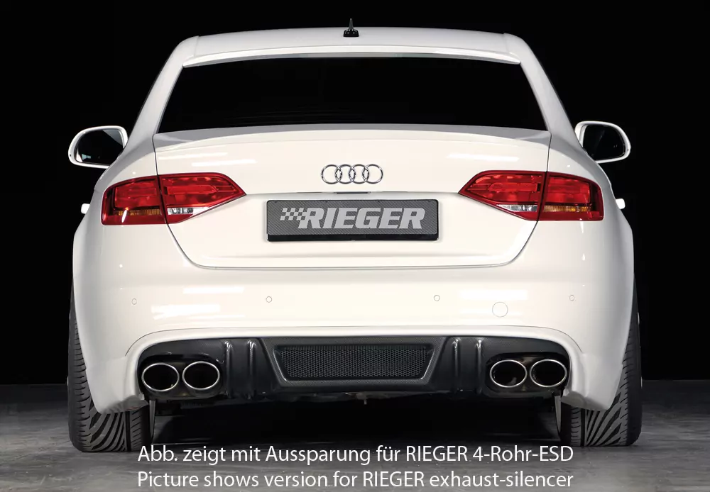 Rieger Heckschürzenansatz für Audi A4 (B8/B81) - Lim. 11.07-12.11 (bis Facelift) carbon optik
