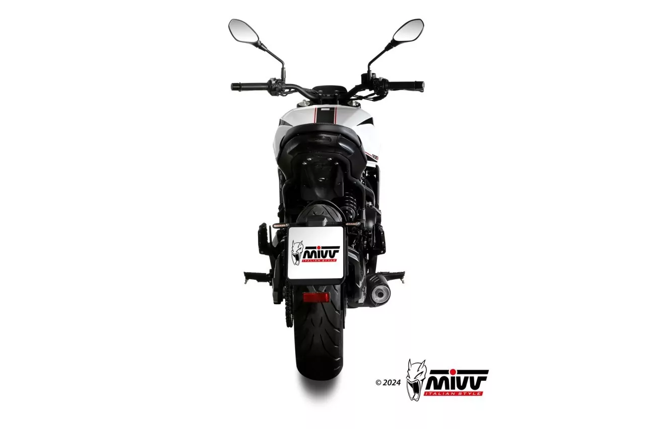 MIVV OVAL Edelstahl Schwarz MOTO MORINI SEIEMMEZZO STR 22-24