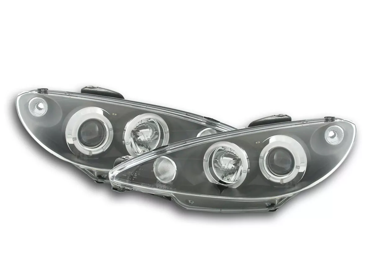 Scheinwerfer Set Peugeot 206 Bj. 98-03 schwarz