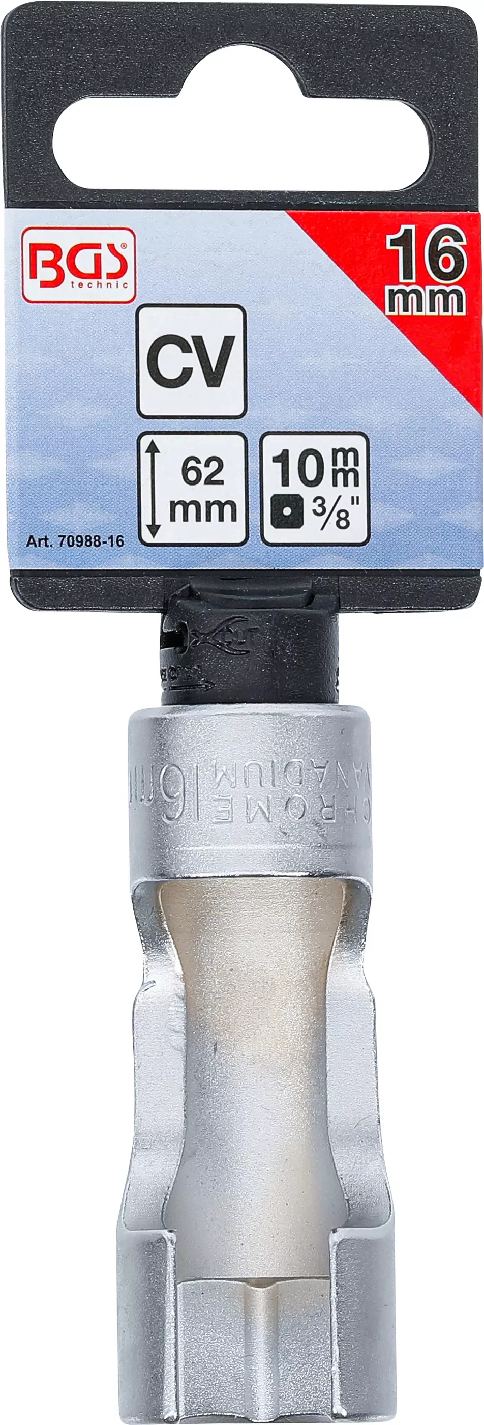 Spezial-Steckschlüssel-Einsatz, geschlitzt | Antrieb Innenvierkant 10 mm (3/8") | SW 16 mm