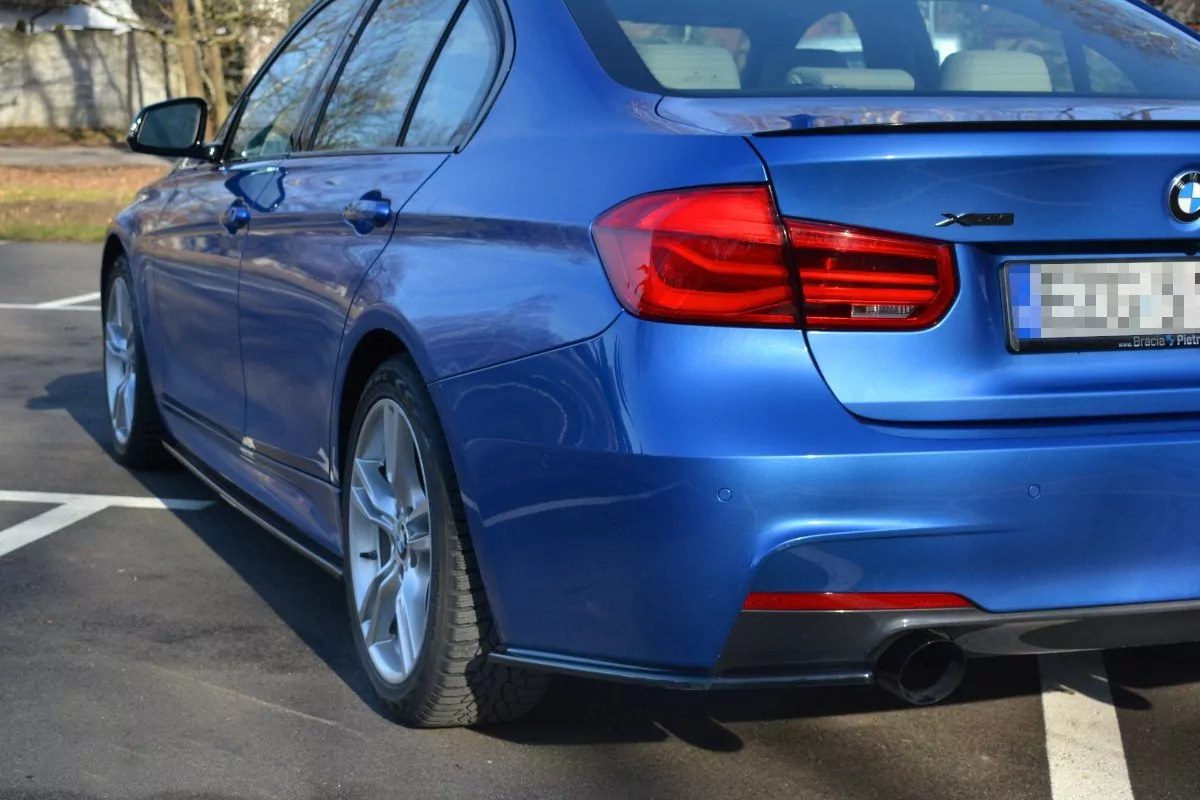 Heck Ansatz Flaps Diffusor Passend Für Diffusor Passend Für BMW 3er F30 PHASE-II Limo M-SPORT Schwarz Hochglanz Schwarz Hochglanz