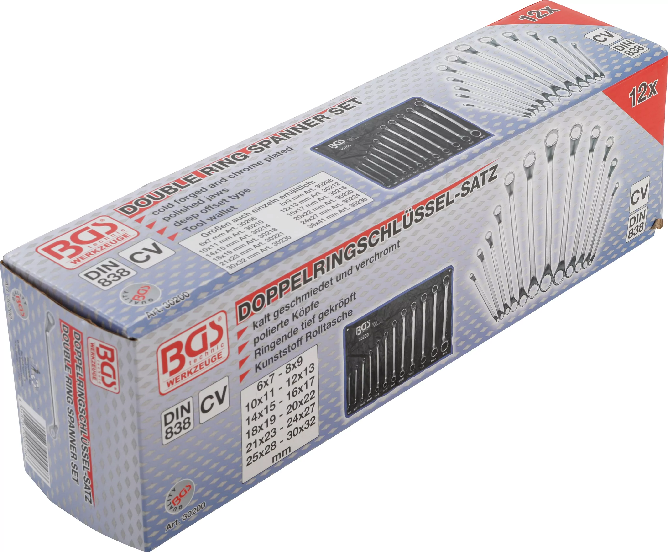 Doppel-Ringschlüssel-Satz | tief gekröpft | SW 6 - 32 mm | 12-tlg.