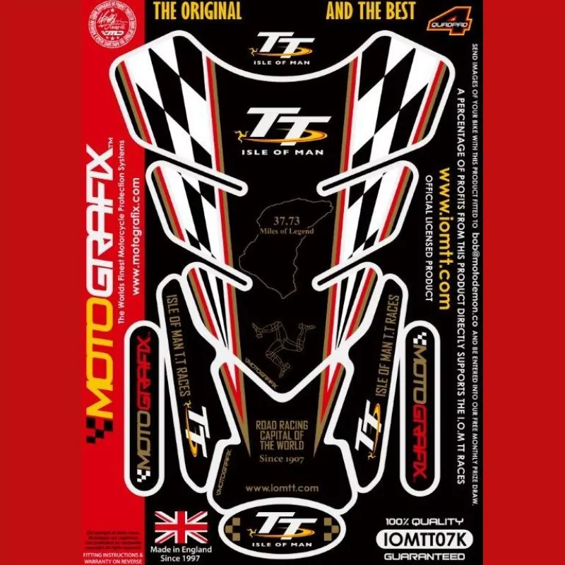 Motografix Isle Of Man TT Races Official Licensed 3D Gel Tank Pad Protector IOMTT07K