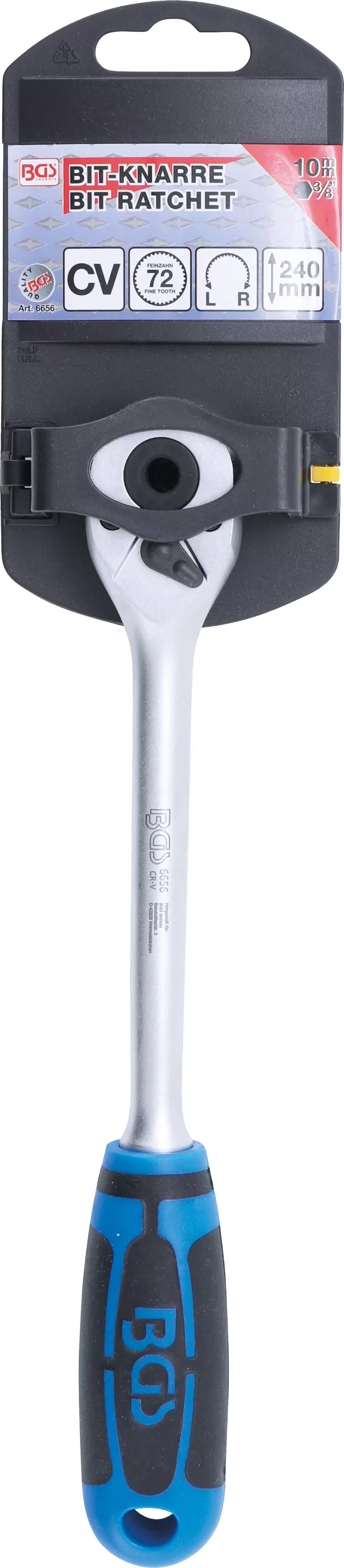 Bit-Knarre | extra lang | Abtrieb Innensechskant 10 mm (3/8") | 240 mm