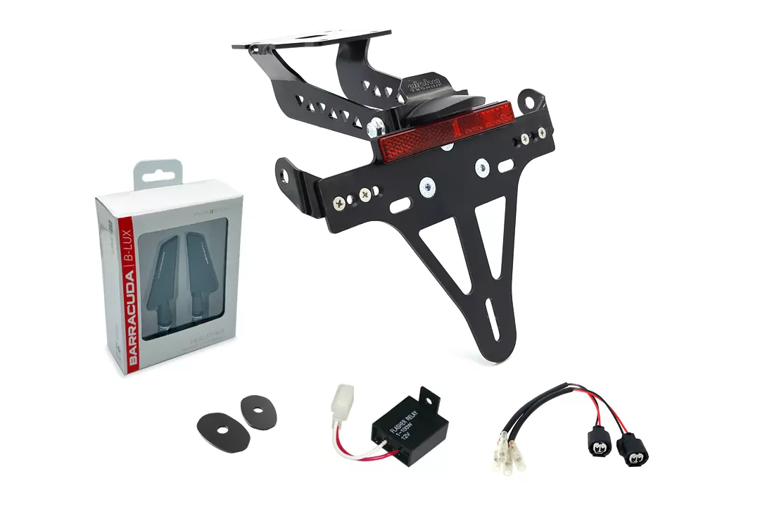 alpha Technik Kennzeichenhalter-Blinker-Kit SQ-LED (vorne + hinten) für Kawasaki Z900 ab Modelljahr 2020-