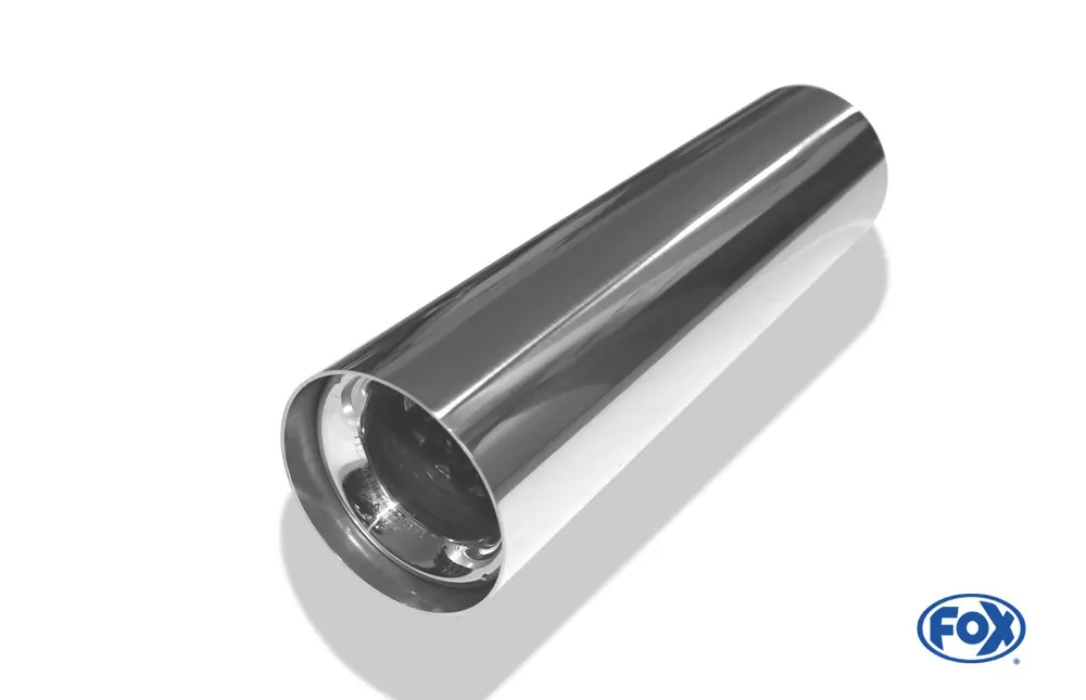 Anschweißendrohr Typ 11  Ø 80 mm / Länge: 300 mm  - rund / uneingerollt / gerade / mit Absorber  (Innendurchmesser 50mm - Länge: 150mm)