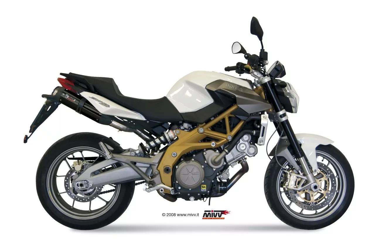 MIVV 2x SUONO In Edelstahl Schwarz Für APRILIA SHIVER 750 08-