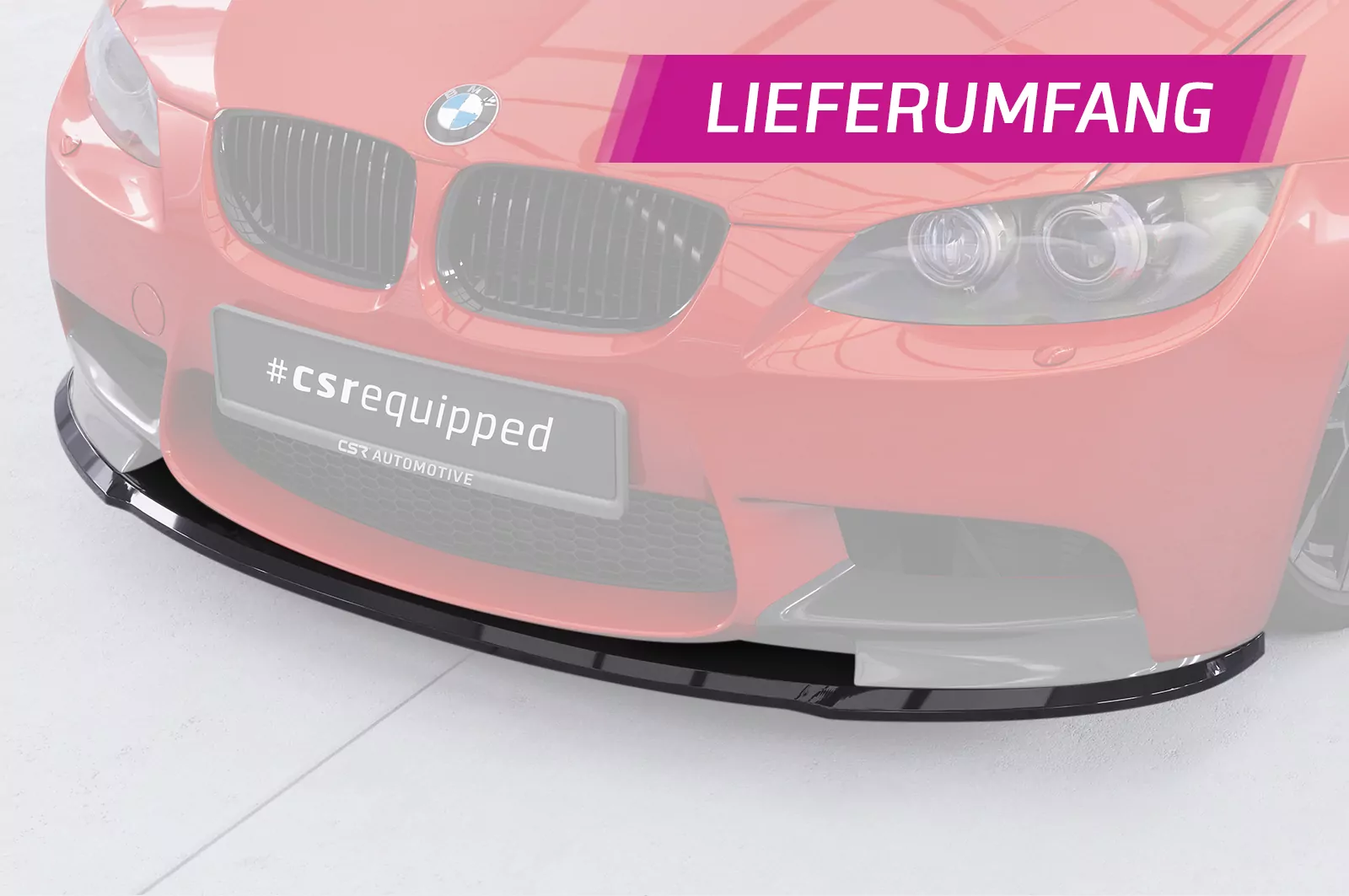 Cup-Spoilerlippe mit ABE für BMW M3 E90/E92/E93 CSL579 Schwarz Strukturiert