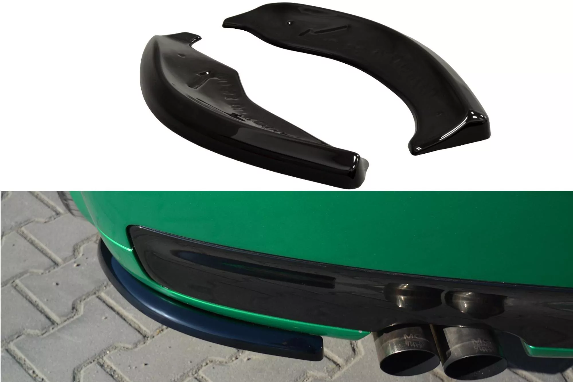 Heck Ansatz Flaps Diffusor Passend Für Passend Für AUDI S3 8L Schwarz Hochglanz Schwarz Hochglanz