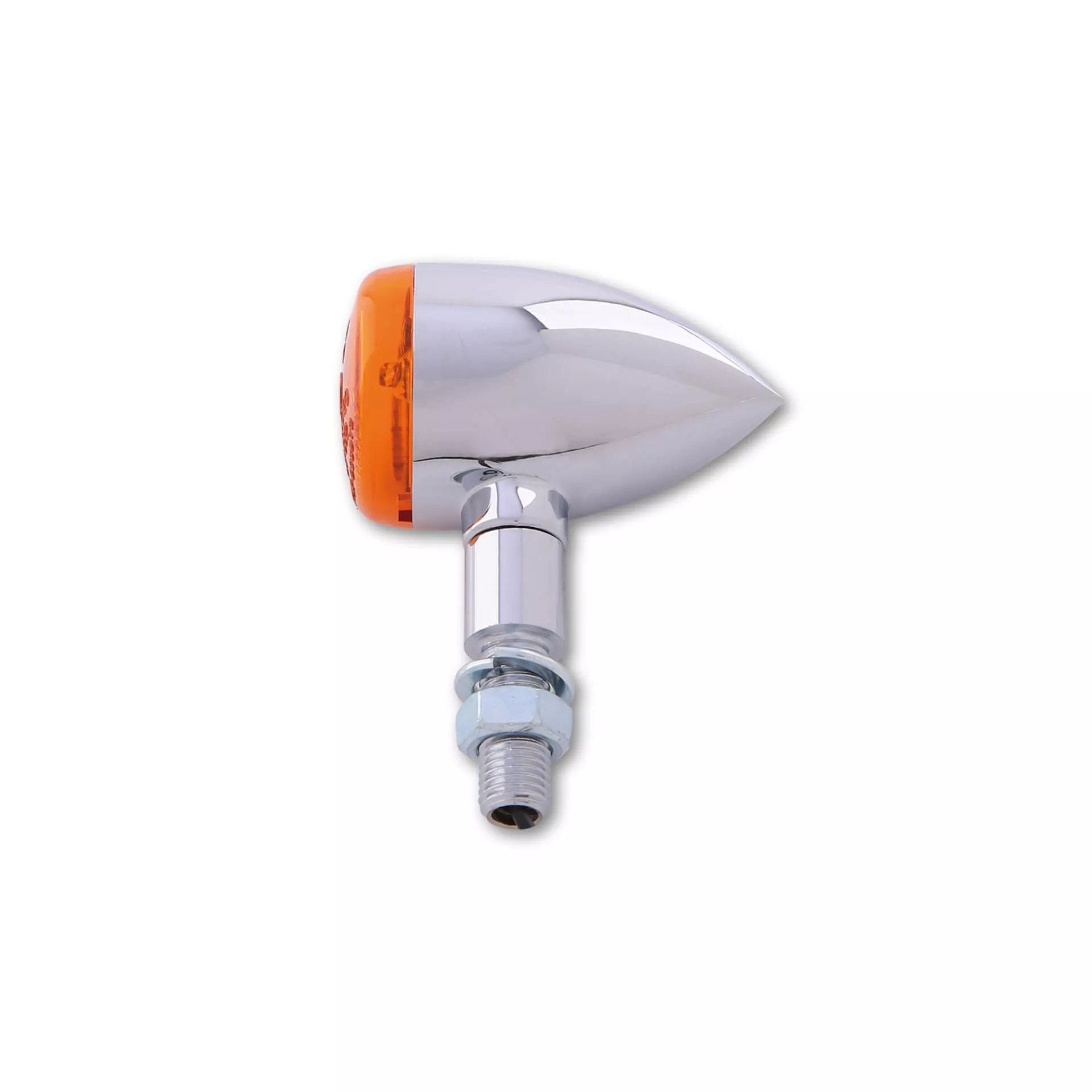 HIGHSIDER smart Bullet Light Glühlampen Blinker Gehäuse Chrom / Linse Orange (Paar), Vorn & Hinten