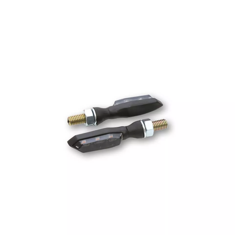 HIGHSIDER Pro Sonic-X1 LED Blinker Gehäuse Schwarz / Linse Rauchgrau (Paar), Vorn & Hinten