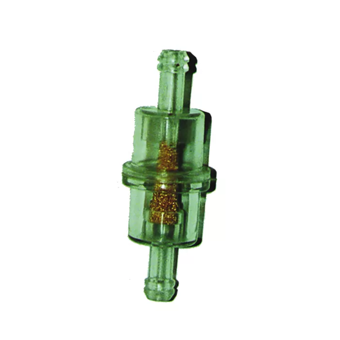 Benzinfilter 5/16" 8mm, Ø=21mm, (Metallsieb), rund, transparent, Gesamtlänge: 60mm