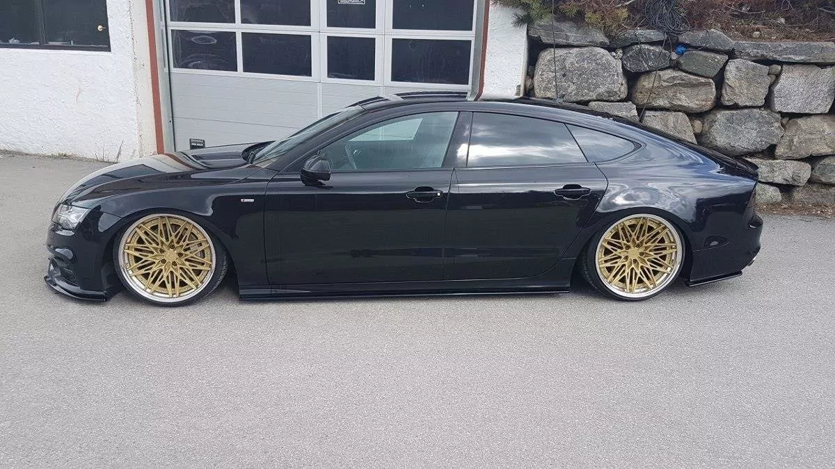 Seitenschweller Ansatz Passend Für Passend Für Audi A7 Mk1 S-Line Schwarz Hochglanz Schwarz Hochglanz