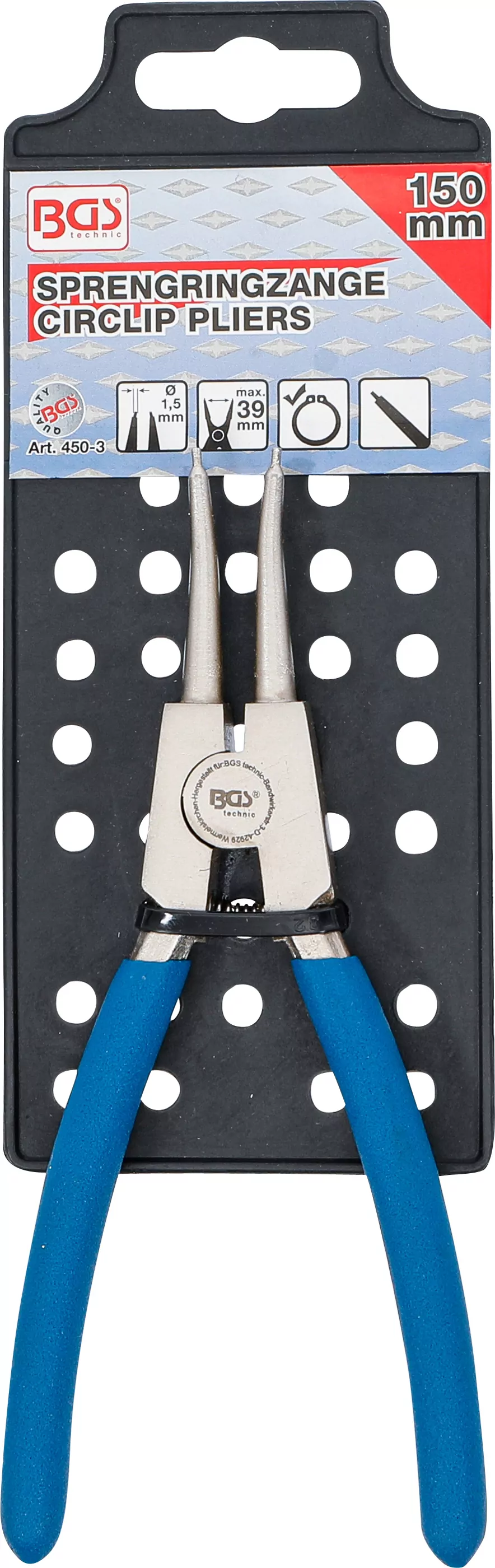 Sprengringzange | gerade | für Außensprengringe | 150 mm