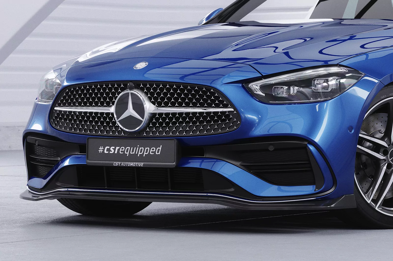 Cup-Spoilerlippe mit ABE für Mercedes Benz C-Klasse W206 / S206 AMG-Line CSL641 Schwarz Strukturiert