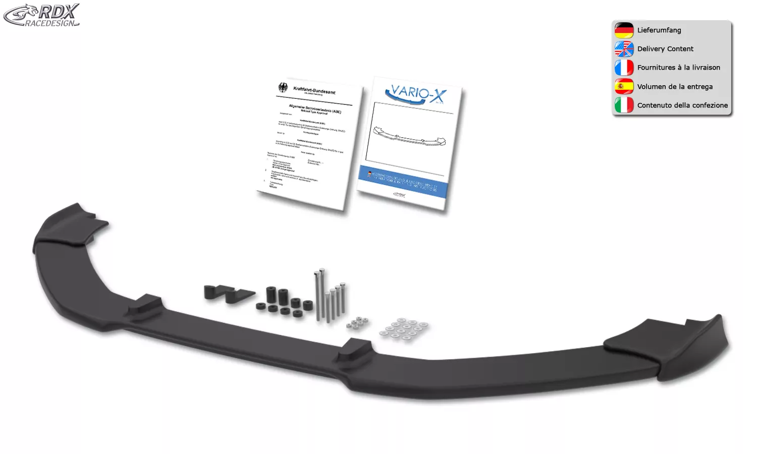 RDX Frontspoiler VARIO-X für VW Polo 6R GTI Frontlippe Front Ansatz Vorne Spoilerlippe