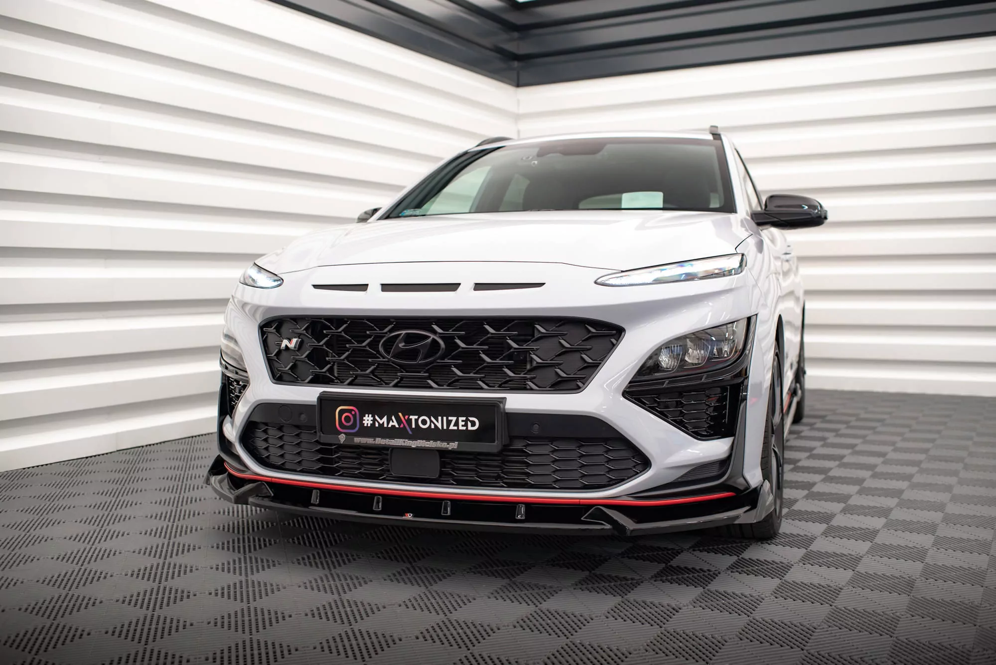 Front Ansatz V.1 Für Hyundai Kona N Mk1 Schwarz Hochglanz