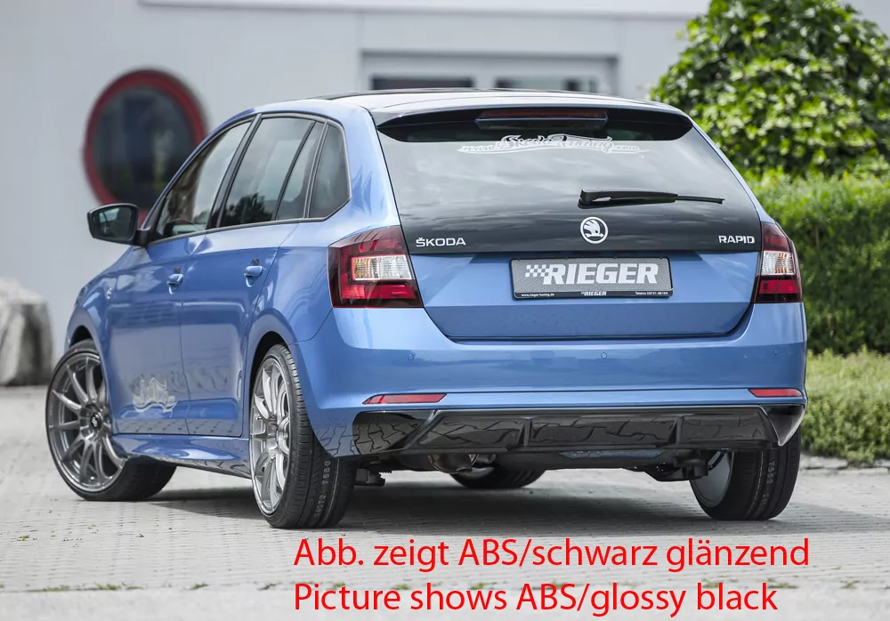 Rieger Heckeinsatz für Skoda Rapid (NH) - Spaceback 07.12-04.17 (bis Facelift) carbon optik