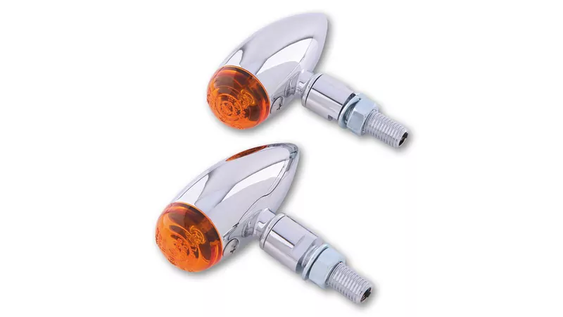 SHIN YO Micro-Bullet Indicators Chrome/Orange E-Approved (Pair)