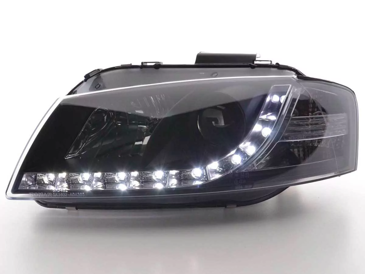 Scheinwerfer Set Daylight LED TFL-Optik Audi A3 Typ 8P Bj. 03-07 schwarz