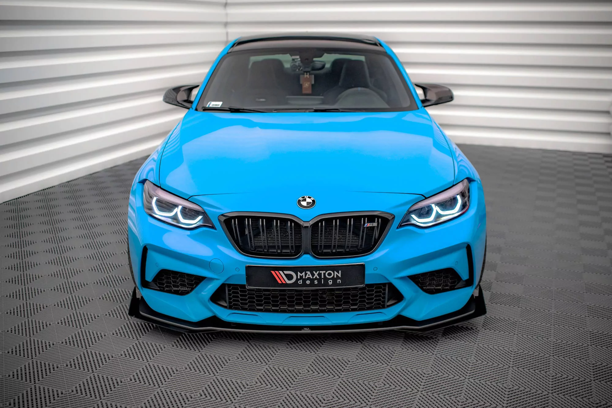 Street Pro Front Ansatz Für +Flaps Für V.1 + Flaps BMW M2 Competition F87 Schwarz Hochglanz