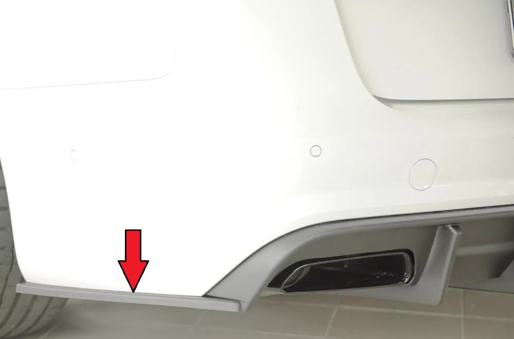 Rieger Heckschürzenansatz seitlich links matt schwarz für Audi A6 S6 (4G/C7) Lim. 09.14- (ab Facelift)