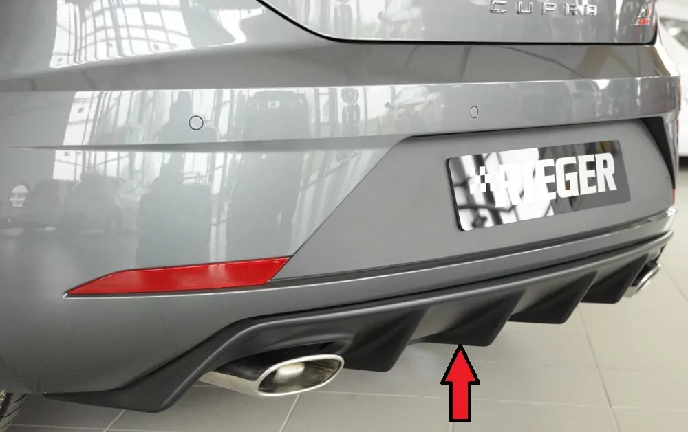 Rieger Heckeinsatz für Seat Leon Cupra (5F) - 3-tür. (SC) 01.17- (ab Facelift) carbon optik