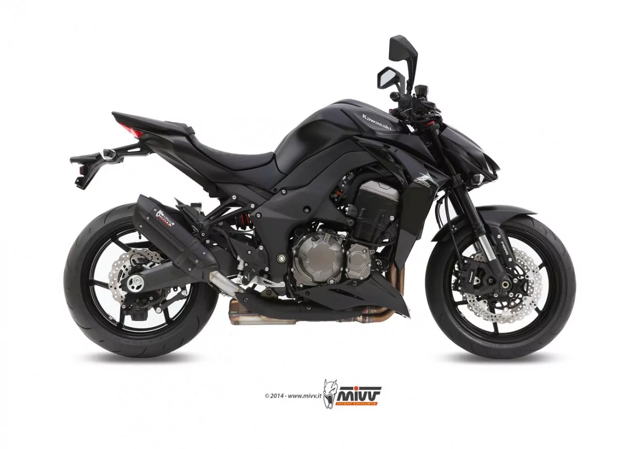 MIVV Suono Edelstahl Schwarz Kawasaki Z 1000 ´14/16