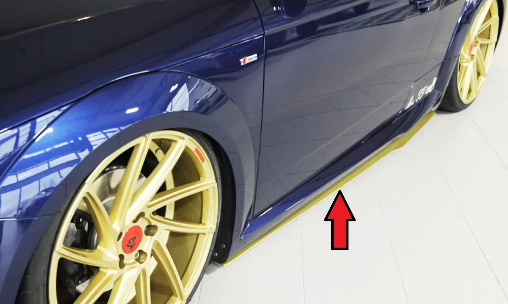 Rieger Seitenschwelleransatz für Audi TT RS (8J/8J1-FV/8S) | Roadster 05.16-08.18 (bis Facelift) nur für S-Line-Schweller auch TTS / TT-RS
