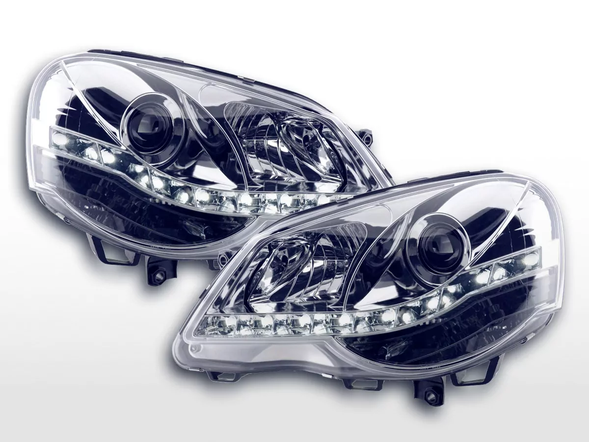 Scheinwerfer Set Daylight LED Tagfahrlicht VW Polo 4 9N3 chrom