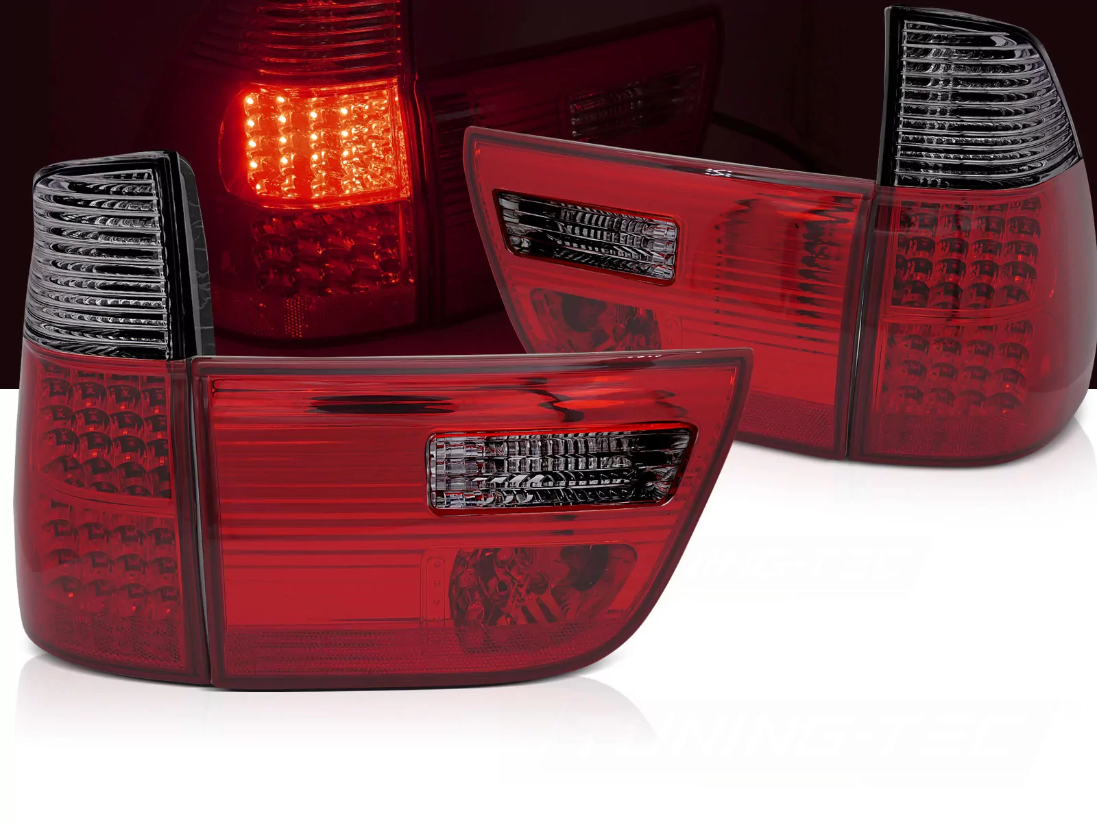 Led Tail Lights Red Smoke Fits Bmw X5 E53 09.99-10.03