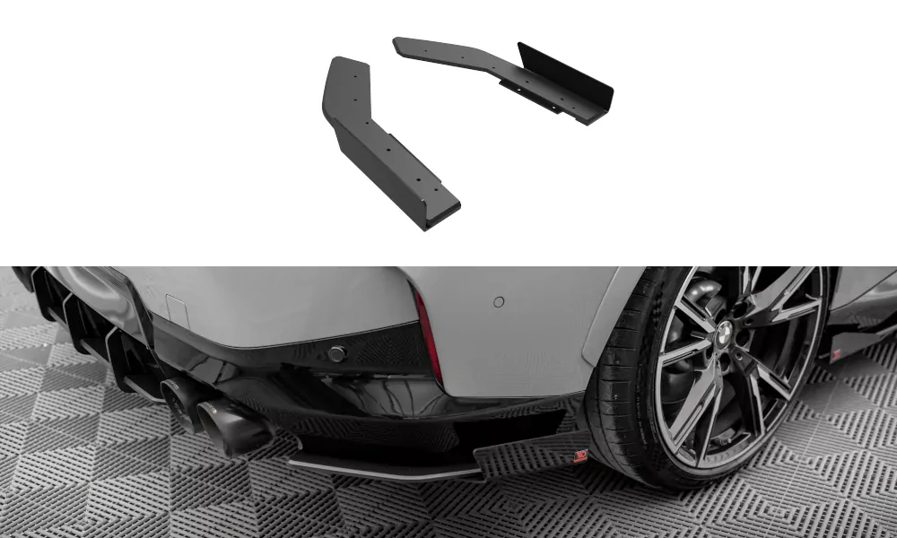 Street Pro Heck Ansatz Flaps Diffusor +Flaps Für BMW 2 Coupe M240i G42 Schwarz Hochglanz