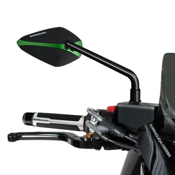 Barracuda Aluminium Rückspiegel Einsatz für A-Version Spiegel in Grün