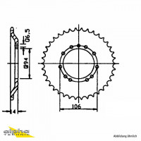 Kettenrad Stahl 44 Zähne Teilung 415 passend für KTM 50 SX Kettenrad Stahl 44 Zähne Teilung 415 passend für KTM 50 SX